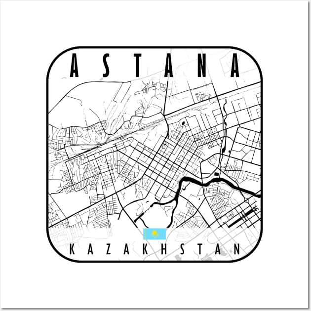 Astana Map Kazakhstan Wall Art by ArtisticParadigms